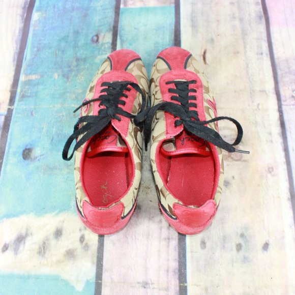 Coach Shoes Coach Devin Canvas Suede Fashion Sneakers Sz